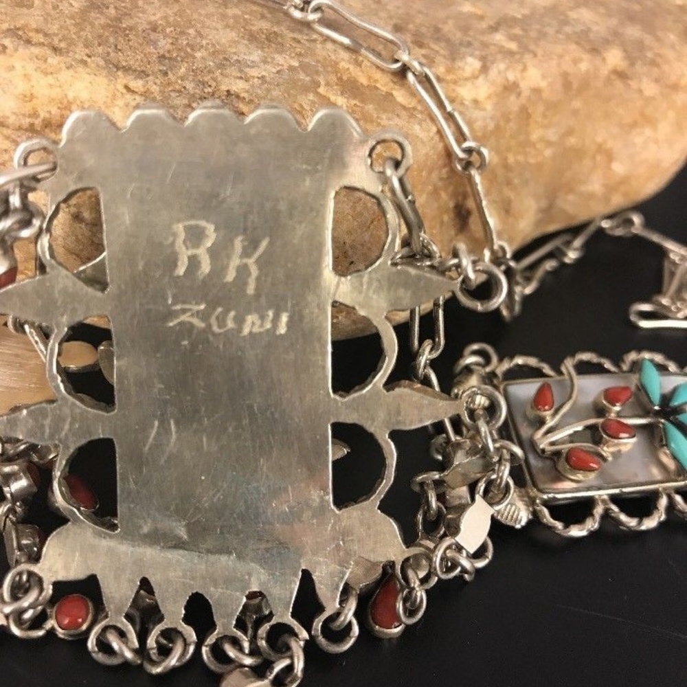 Collectible RK Zuni Sterling Turquoise Coral - Picture 8 of 8